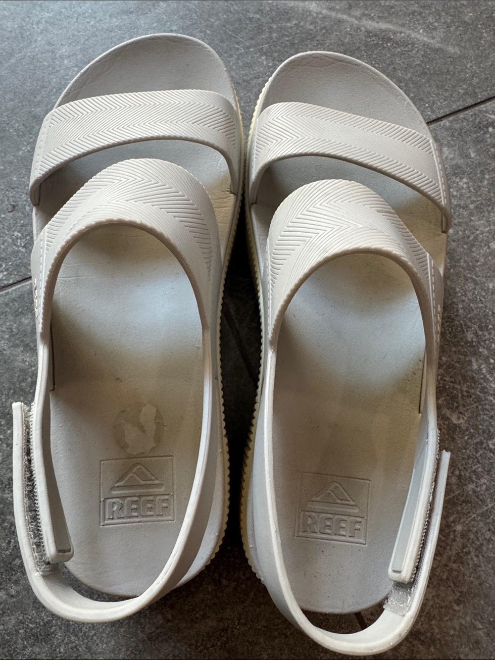 Reef Women's Grey and Cream Platform Slide Sandals - Picture 3 of 5